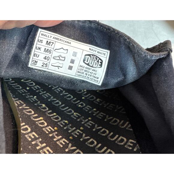 Hey Dude Wally Americana Navy Blue Patriotic Womens Size 7 - Picture 6 of 6